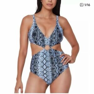 NWT Bar III periwinkle allure printed monokini suit